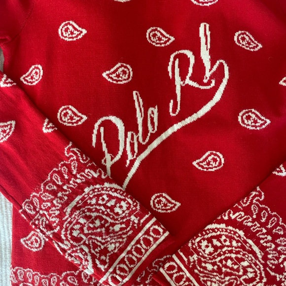 NWT Polo Ralph Lauren Bandanna Crewneck Sweater ❤️ - Picture 5 of 6
